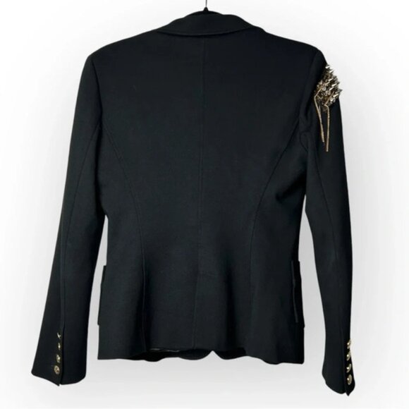 Studio F Black Blazer with Studded Shoulder Detail - Picture 2 of 8